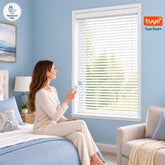 Motorized 1/2 Inch Aluminum Slat Micro Mini Blinds Hardwired