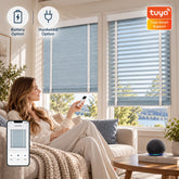 Motorized Fabric Venetian Blinds 2 Inch Slats Remote/Smart Control Hardwired Motorized