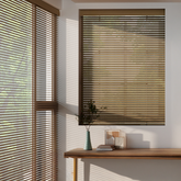Aluminium Faux Wood Mini Blinds 1 Inch Slats