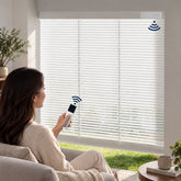 Shallow Mount Dual Control Battery Motorized 1/2" Micro Mini Blinds For Doors & Euro Windows (Min. Depth 1")
