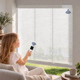 Shallow Mount Dual Control Battery Motorized 1/2" Micro Mini Blinds For Doors & Euro Windows (Min. Depth 1")