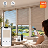 Motorized Mini Aluminium Blinds 1 Inch Slats Hardwired