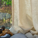 100% French Natural Linen Sheer Curtains Natural / White / Light Gray / Dark Gray