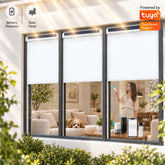 Solar-Powered Motorized Roller Shades with Built-In Rechargeable Battery & Solar Panel, Smart Blinds with Remote Control, App, Alexa, Google Home & SmartThings