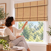 Pull Up Bamboo Roman Shades Cordless