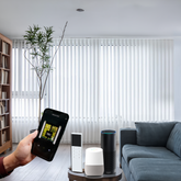 Motorized Fabric Sheer Vertical Dream Blinds Hardwired