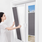 French Door Patio Window Add on Cellular Shades Top Down Bottom Up No Drill Adhesive Blinds Model Q16B for 7mm Frame Width