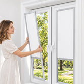 French Door Patio Window Add on Cellular Shades Top Down Bottom Up No Drill Adhesive Blinds Model Q16C for 10mm Frame Depth