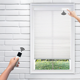 Shallow Mount Dual Control Battery Motorized Cellular Shades For Doors & Euro Windows (Min. Depth 0.7")