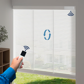 Shallow Mount Dual Control Battery Motorized 1/2" Micro Mini Blinds For Doors & Euro Windows (Min. Depth 1")