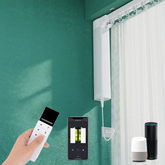 Made-to-Order Motorized Hardwired/Battery Curtain System – Track and Fabric Combo, Single/Double Rail