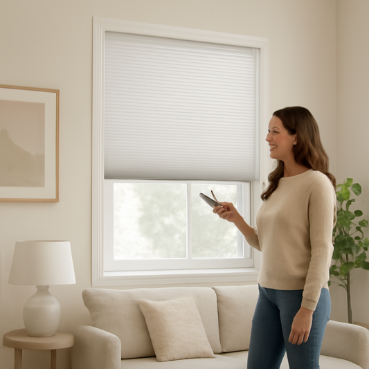 Cellular Shades: Energy Savings with Cordless & Motorized Options