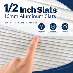Motorized 1/2 Inch Aluminum Slat Micro Mini Blinds Hardwired