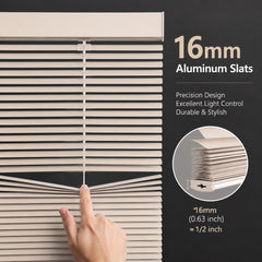 1/2 Inch Aluminum Slat Micro Mini Blinds with Corded Control