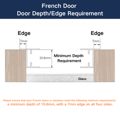French Door Patio Window Add on Cellular Shades Top Down Bottom Up No Drill Adhesive Blinds Model Q16B for 7mm Frame Width