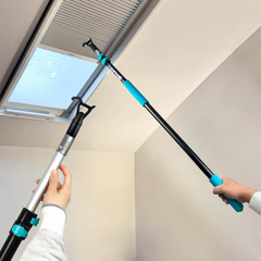 1 Pack Telescoping Skylight Pole with Hook up 39 to 94 Inch Wand for Blinds Tension Rod Blinds Shades Stainless Steel Adjustable Curtain Pull Wand for Skylight Cordless Window