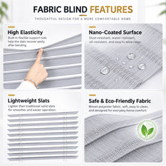 Motorized Fabric Venetian Blinds 2 Inch Slats Remote/Smart Control Hardwired Motorized