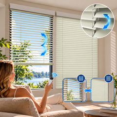 Motorized Aluminium Mini Blinds 1.38 Inch Slat Hardwired