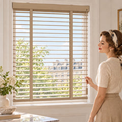 Single Cord Real Wood Blinds 2 inch Slats