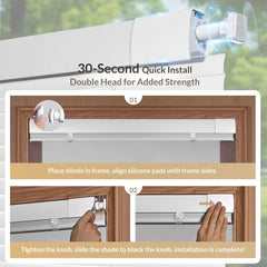 No Drill Cordless Mini Blinds 1 Inch Aluminum Slat