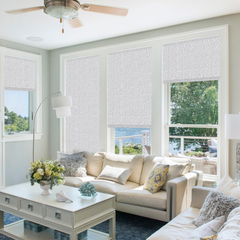 Cordless Roman Shades Pull Down Auto Up Light Filtering Blackout