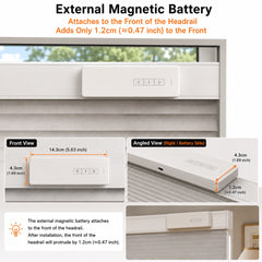 Shallow Mount Dual Control Battery Motorized 1/2" Micro Mini Blinds For Doors & Euro Windows (Min. Depth 1")