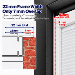 French Door Patio Window Add on Cellular Shades Top Down Bottom Up No Drill Adhesive Blinds Model Q16B for 19mm Frame Depth