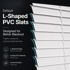1 Inch PVC L-Shaped Slat Mini Blinds with Corded Control