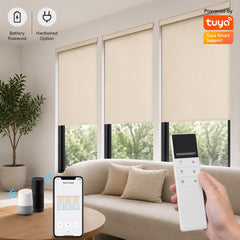 Motorized Roller Shades Remote Control, App, Alexa, Google Home, SmartThings Hardwired Motorized