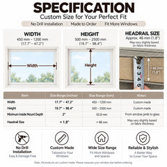 No Drill Corded Pull Up Bamboo Roman Shades