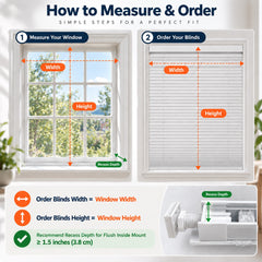 No Drill Cordless Mini Blinds 1 Inch Aluminum Slat