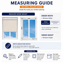 No Drill Cordless Roller Shades