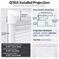 French Door Patio Window Cellular Shades Add on Shades No Drill Adhesive Blinds Model Q16A for 11mm Frame Depth