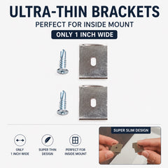 Shallow Mount Dual Control Battery Motorized 1/2" Micro Mini Blinds For Doors & Euro Windows (Min. Depth 1")