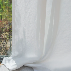 100% French Natural Linen Sheer Curtains Natural / White / Light Gray / Dark Gray