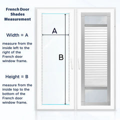 Battery Motorized Door Mini Blinds Add on Blinds No Drill Install For French Door & Operable Window
