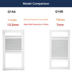 French Door Patio Window Cellular Shades Add on Shades No Drill Adhesive Blinds Model Q16A for 11mm Frame Depth