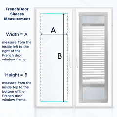 French Door Patio Window Add on Cellular Shades Top Down Bottom Up No Drill Adhesive Blinds Model Q16B for 7mm Frame Width