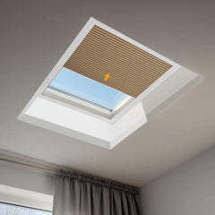 Battery Skylight Shades Motorized Rechargeable Blackout & Light Filtering Skylight Cellular Blinds