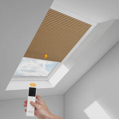 Battery Skylight Shades Motorized Rechargeable Blackout & Light Filtering Skylight Cellular Blinds