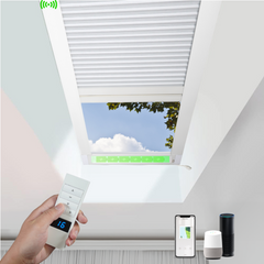 Battery Skylight Shades Motorized Rechargeable Blackout & Light Filtering Skylight Cellular Blinds