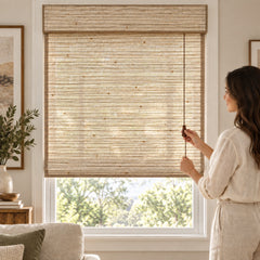 Corded Woven Wood Roman Shades – Classic Fold