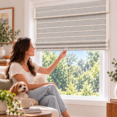 Cordless Woven Wood Roman Shades – Classic Fold