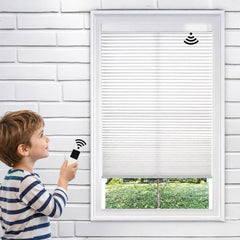 Shallow Mount Dual Control Battery Motorized Cellular Shades For Doors & Euro Windows (Min. Depth 0.7")