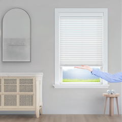 Shallow Mount Cordless Mini Blinds For Doors & Euro Windows (Min. Depth 0.7")