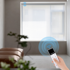 Motorized Battery Fabric Sheer Horizontal Blinds