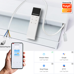 Motorized Zebra Blinds Remote Control, App, Alexa, Google Home, SmartThings Hardwired Motorized