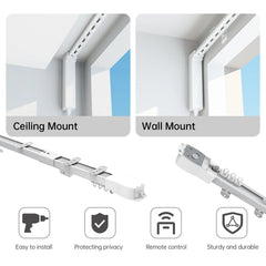 Made-to-Order Curtain System – Track and Fabric Combo, Single/Double Rail