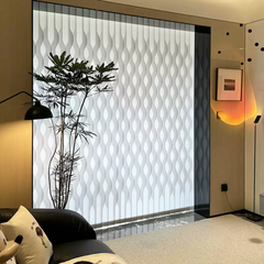 Motorized S-Curve Wave Vertical Blinds S-Shaped Slats Hardwired